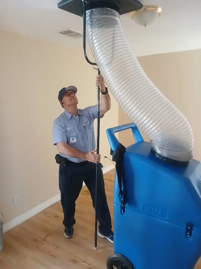 HVAC Installation technician using HEPA equipment in Bel Air